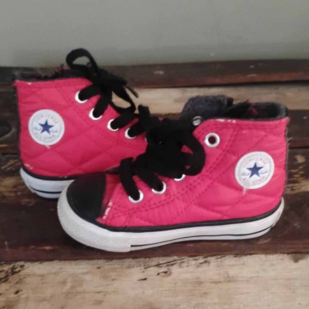 Converse Pink High Top Canvas Baby Sneakers US Size 4 Unisex Classic